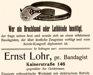 Bruchband-Anzeige 1911