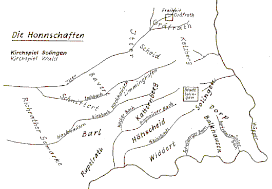 Honschaften Solingen und Wald